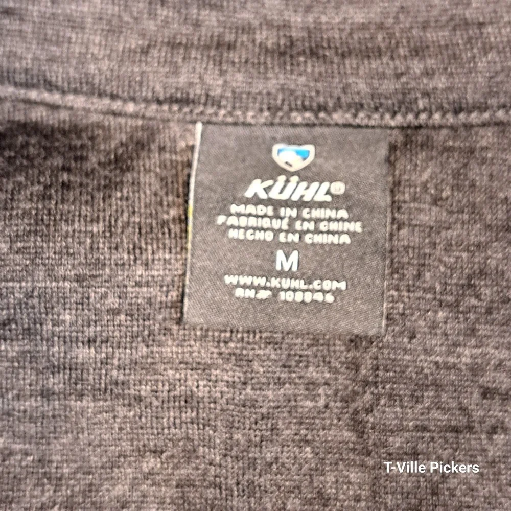 Kuhl Mens Quarter Zip Pullover Charcoal Gray Heather Mock Neck Active Top Size M
